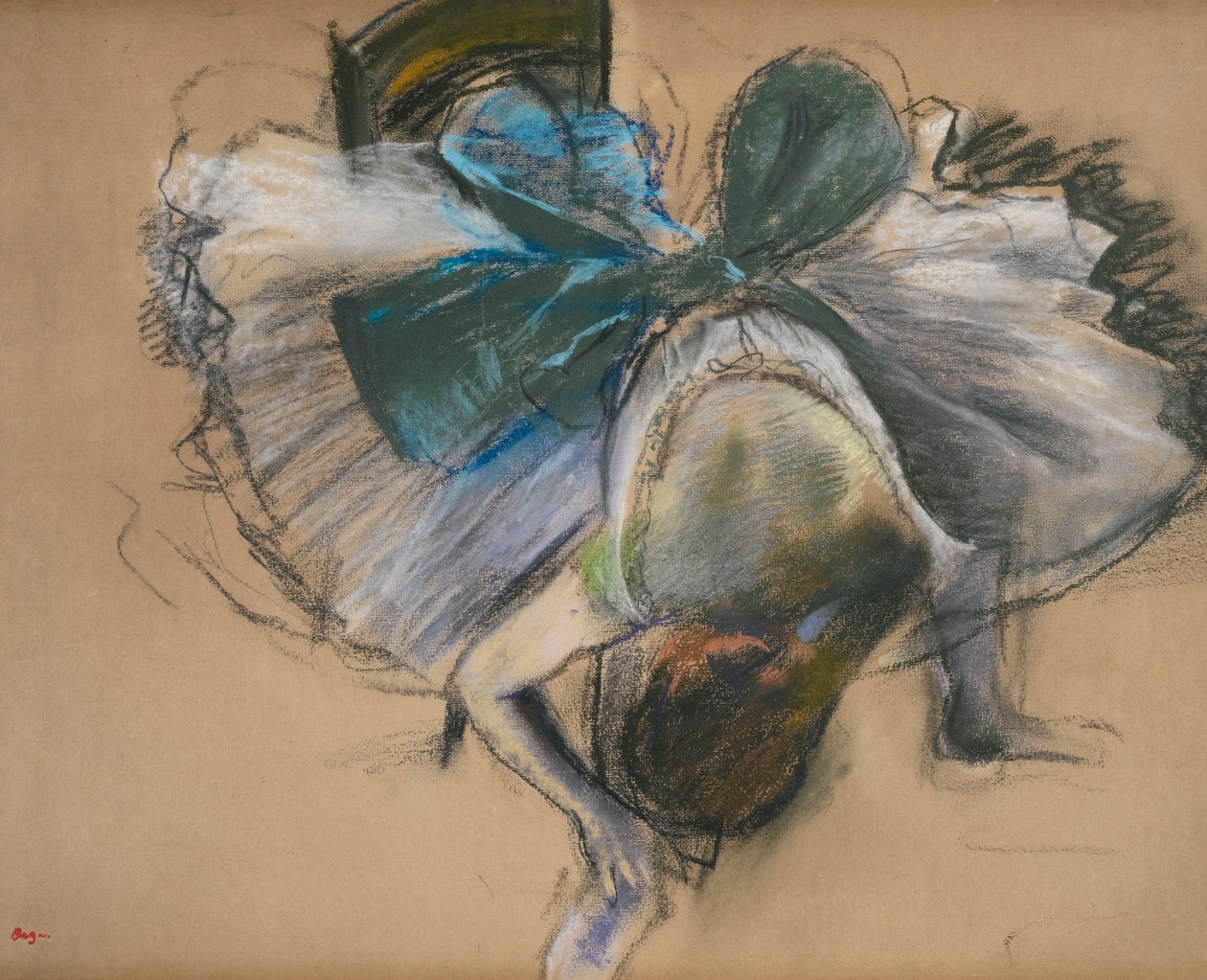 Bailarina ajustándose el zapato de Edgar Degas