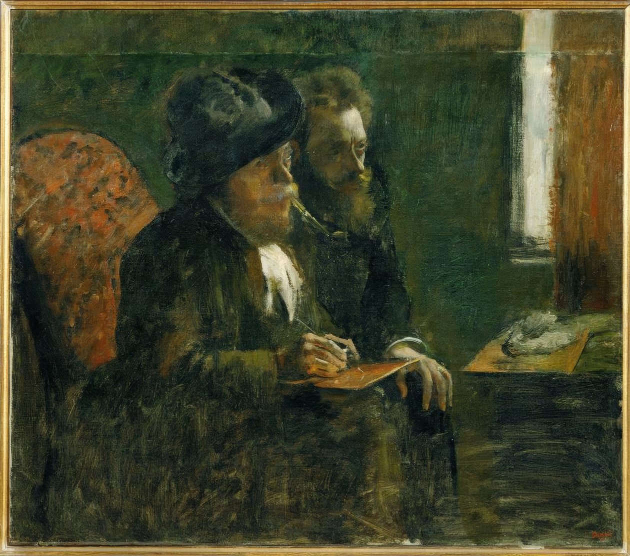 Doble retrato de Marcellin Desboutin y Ludovic Lepic de Edgar Degas