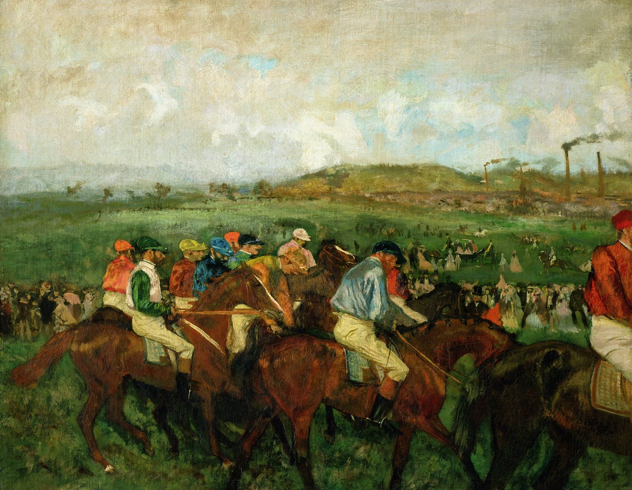 Carrera de caballeros. Antes de la salida, 1862 de Edgar Degas