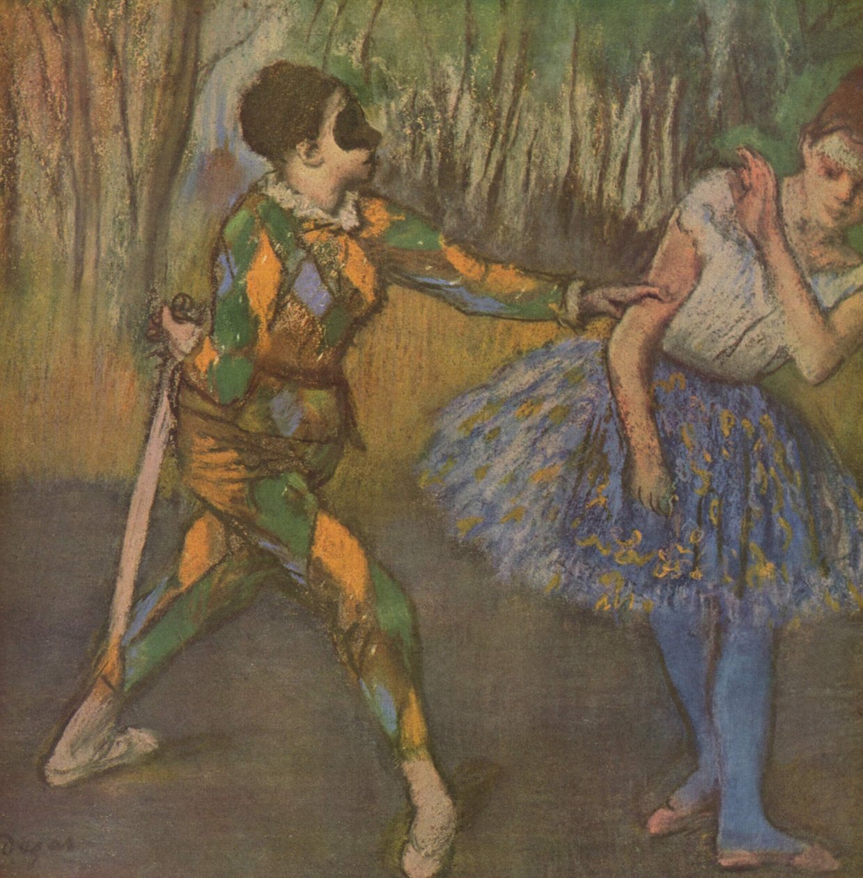 Arlequín y Colombina de Edgar Degas