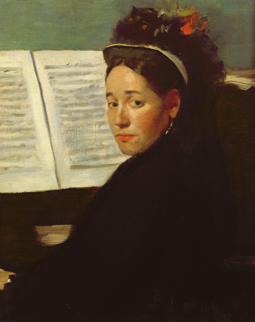 Mademoiselle Marie Dihau (1843-1935) al piano, c.1869-72 de Edgar Degas