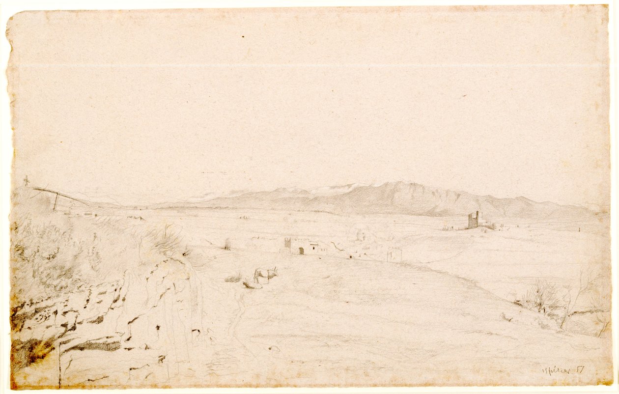 Paisaje Romano, probablemente frente a Monte Lepini, más allá de la ciudad de Velletri de Edgar Degas