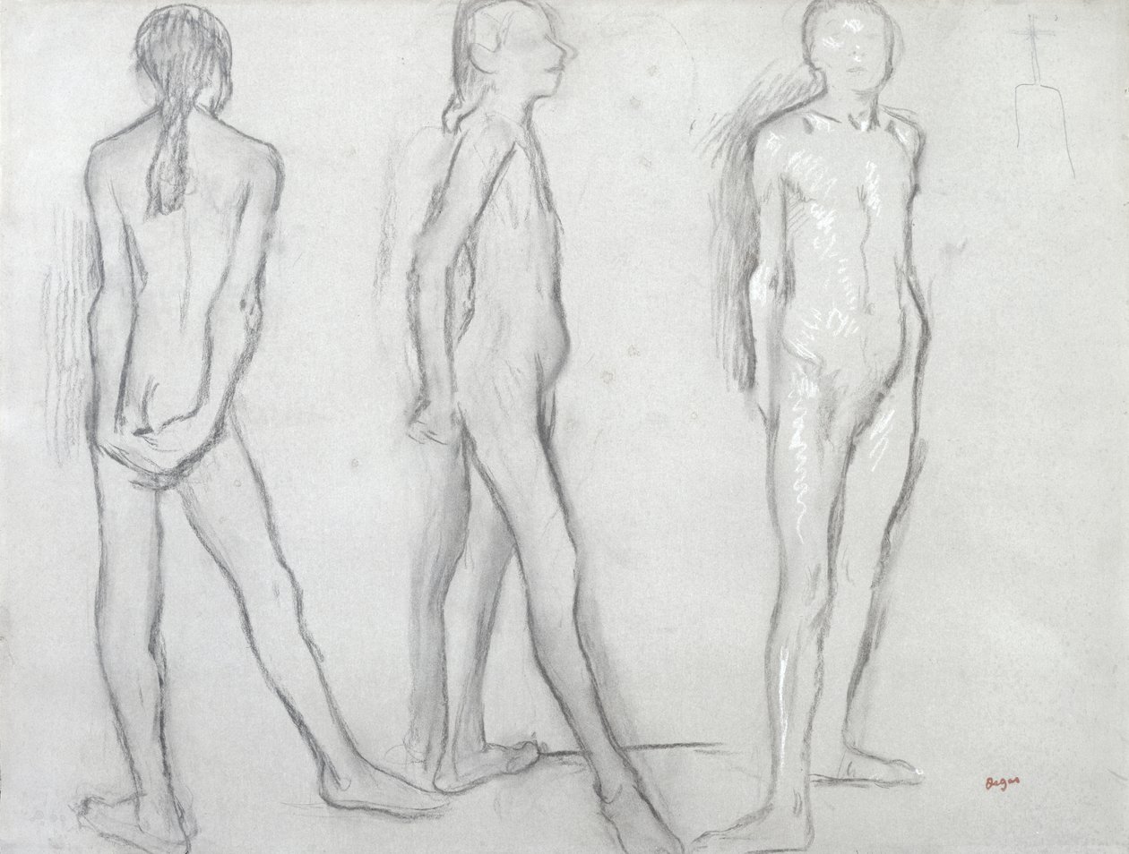 Tres estudios de una bailarina desnuda de Edgar Degas