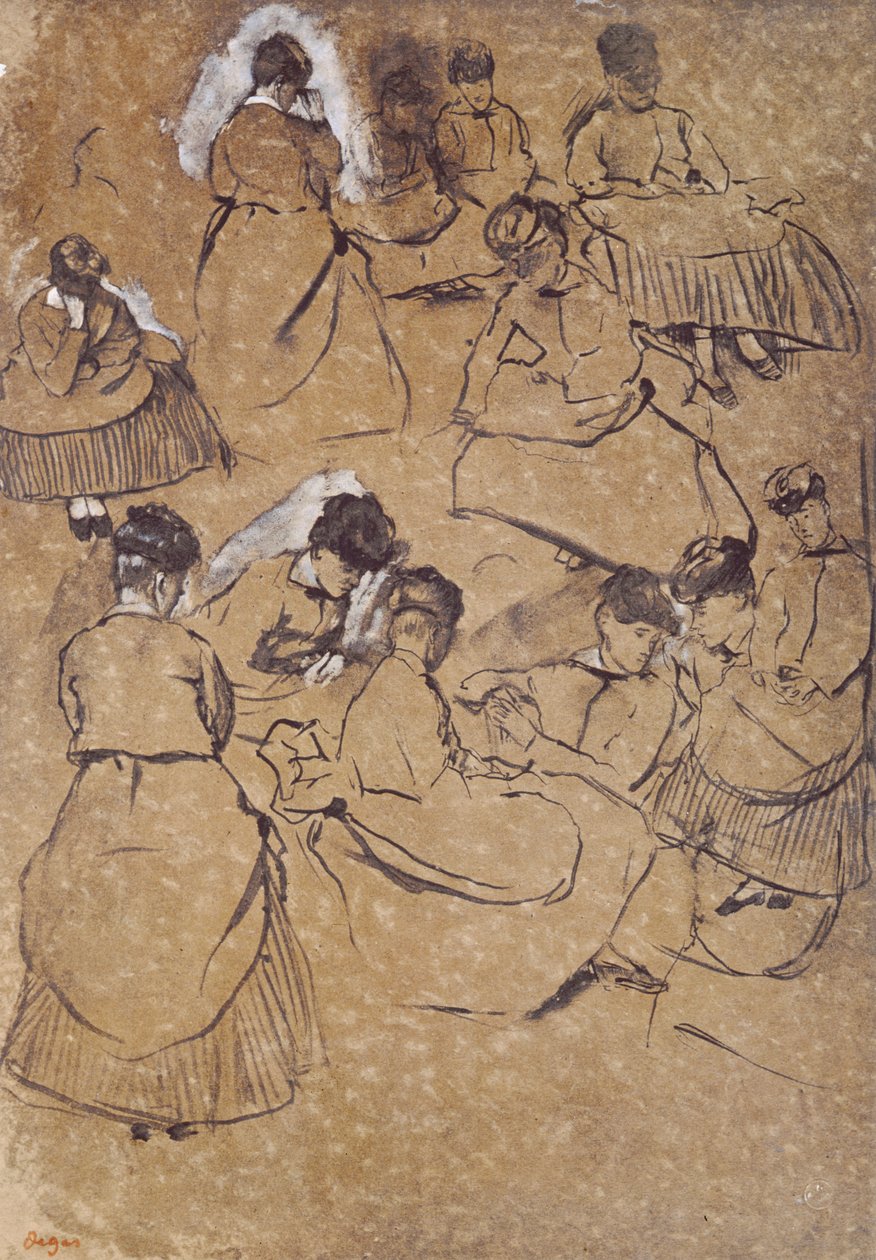 Doce estudios de mujeres con trajes del Segundo Imperio de Edgar Degas