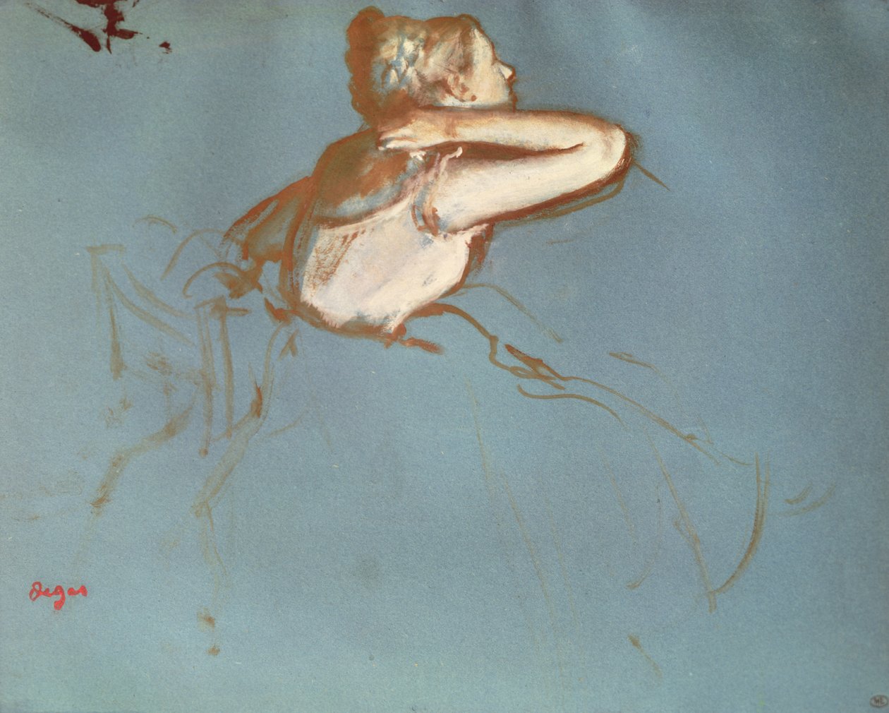 Vista del perfil de una bailarina, c.1899 de Edgar Degas