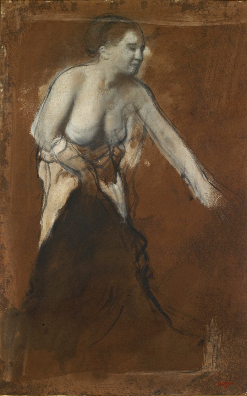 Mujer lavándose, c.1866-68 de Edgar Degas