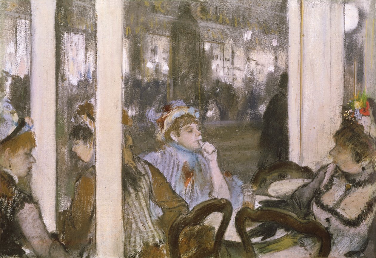 Mujeres en una Terraza de Café, 1877 de Edgar Degas