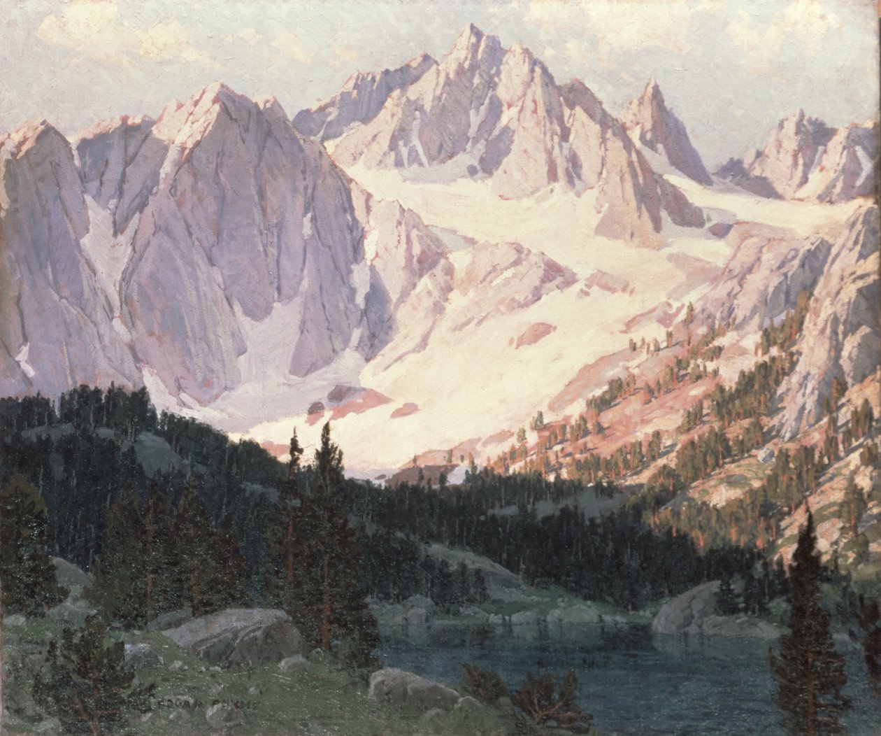 Lago en la Alta Sierra (petróleo) de Edgar Alwin Payne