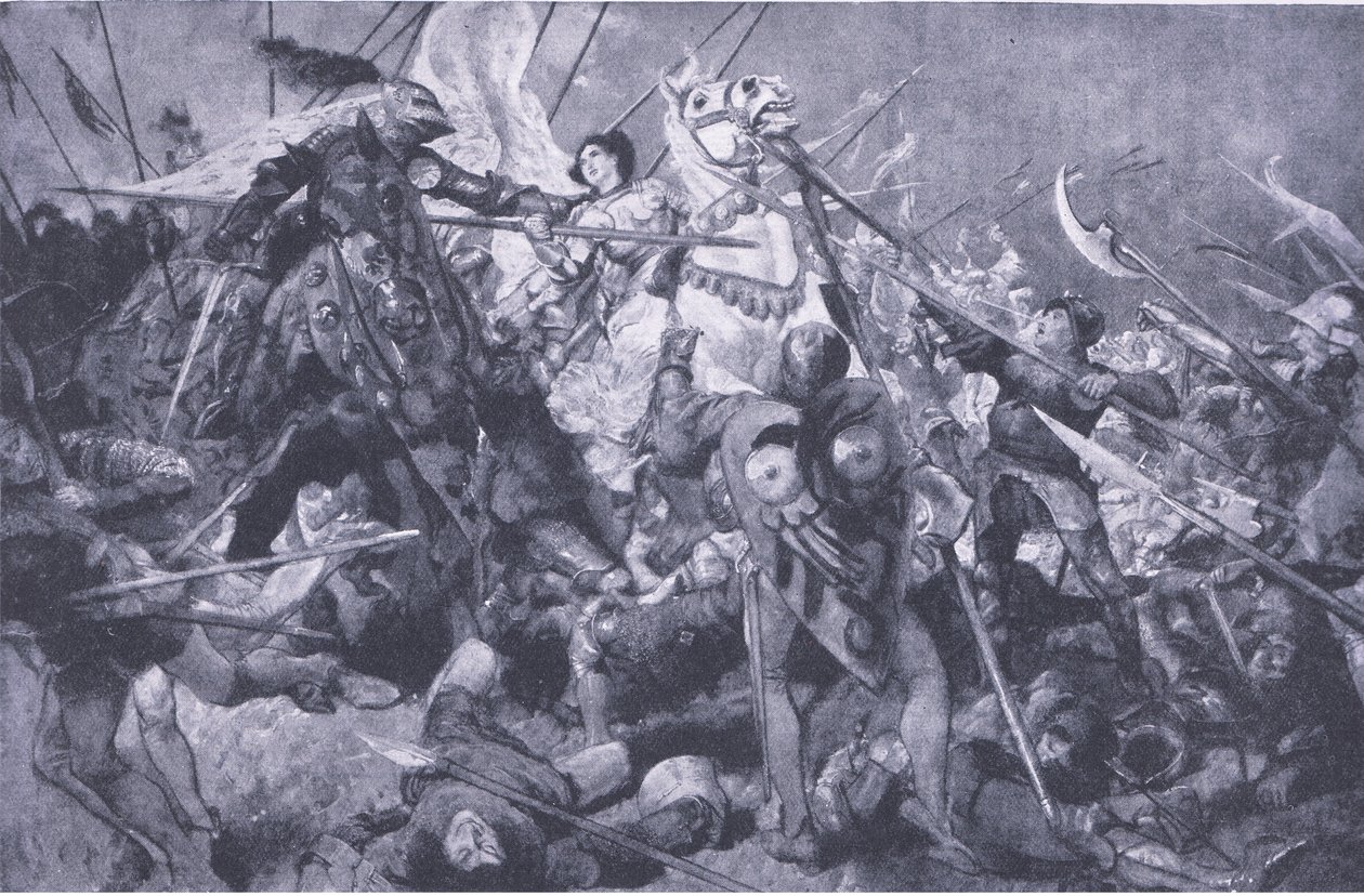 Captura de la Doncella antes de Compiègne, de Cassells History of the British People publicado por la Waverley Book Company Limited, c.1940 de Edgar Bundy