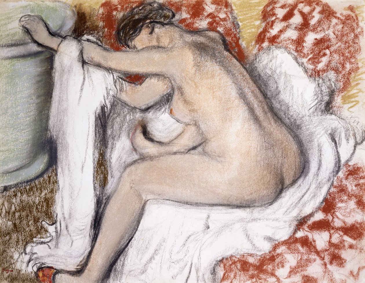 Después del Baño (Mujer Secándose); La Salida del Baño (Mujer Secándose), c.1885 de Edgar Degas