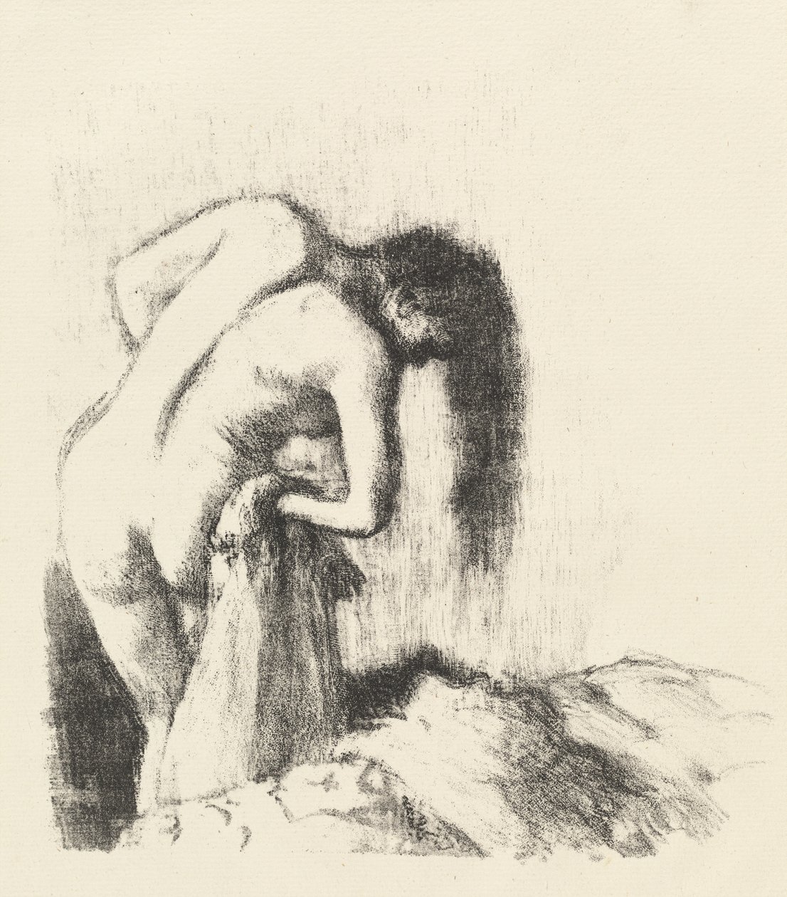 Después del baño La sortie du bain Petite planche, c. 1891 de Edgar Degas