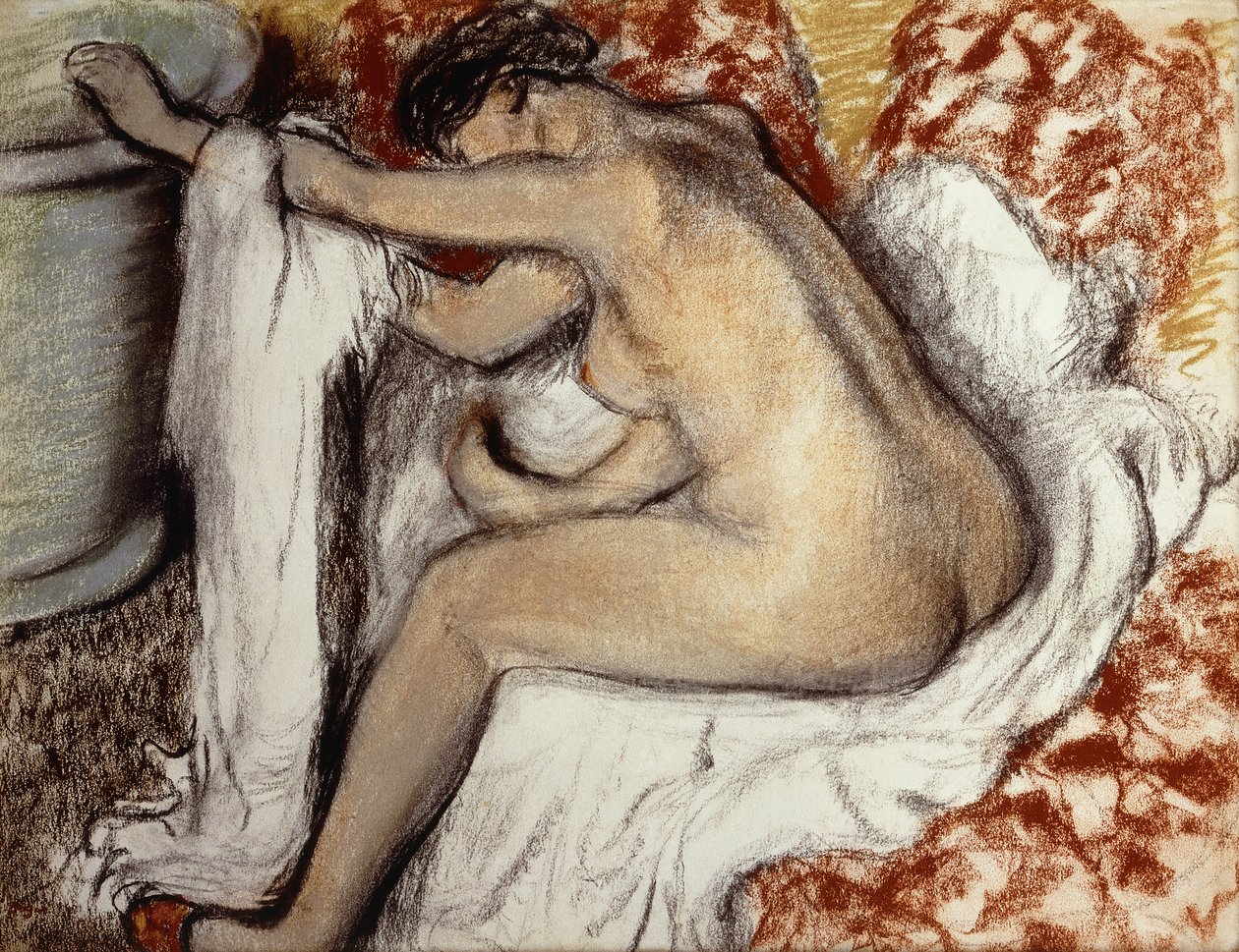 Después del baño, mujer secándose, c.1884 de Edgar Degas
