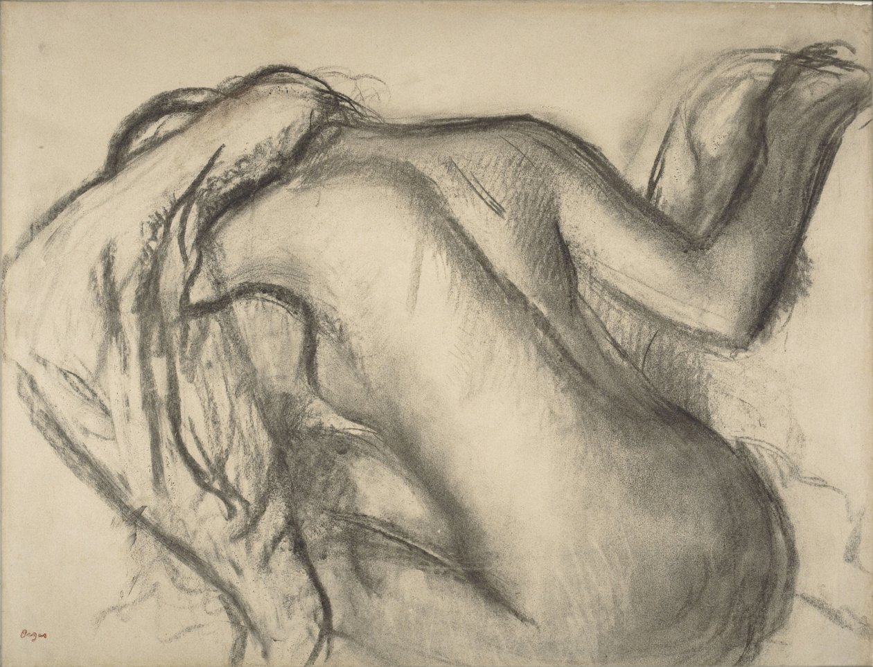 Después del Baño, Mujer Secándose el Cabello, c.1893-98 de Edgar Degas