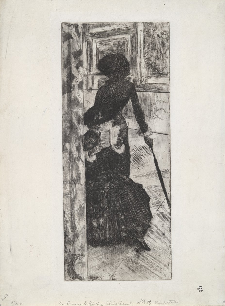 En el Louvre: La Pintura (Mary Cassatt), c.1879-80 de Edgar Degas