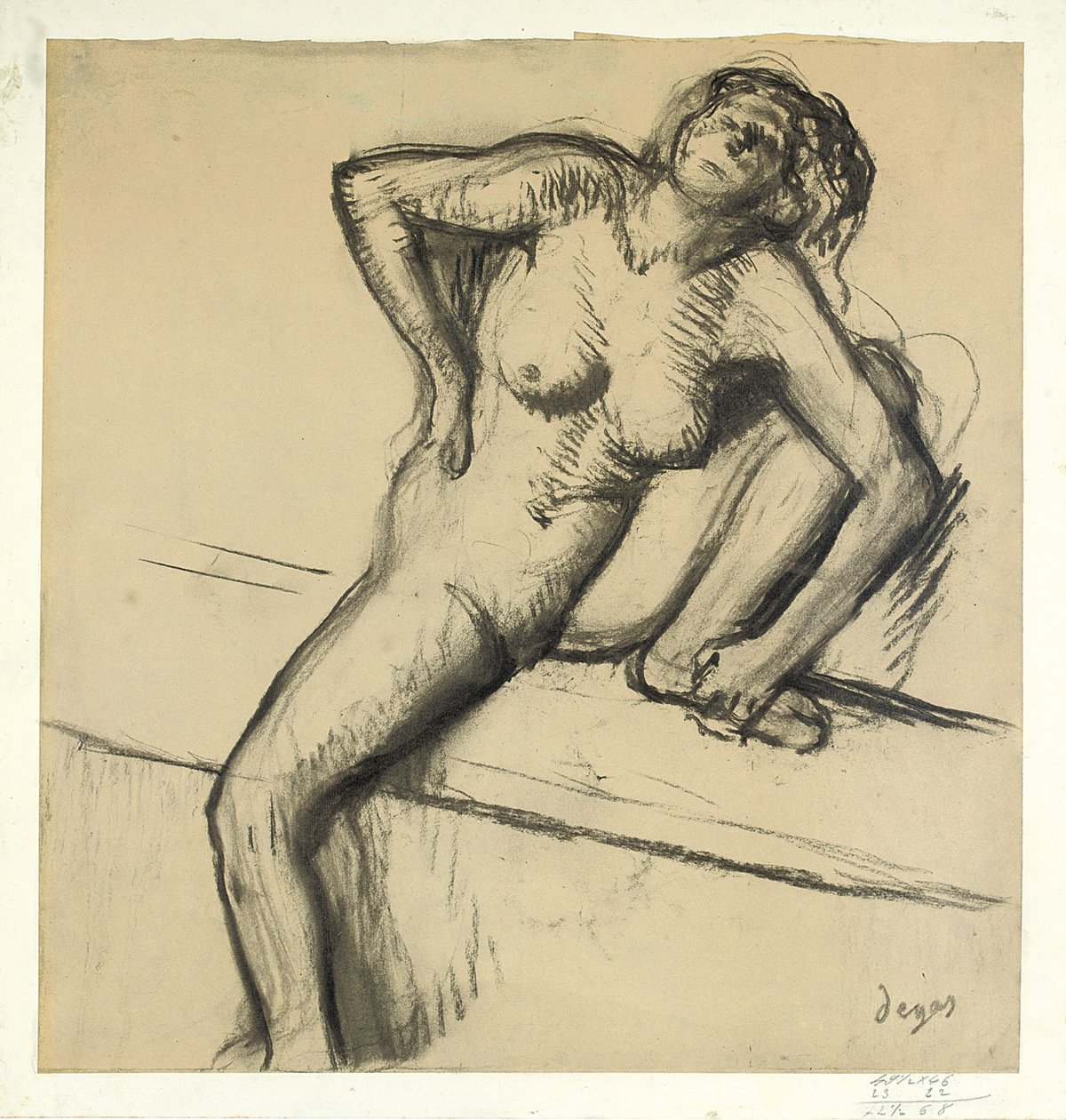Desnudo en cuclillas de Edgar Degas