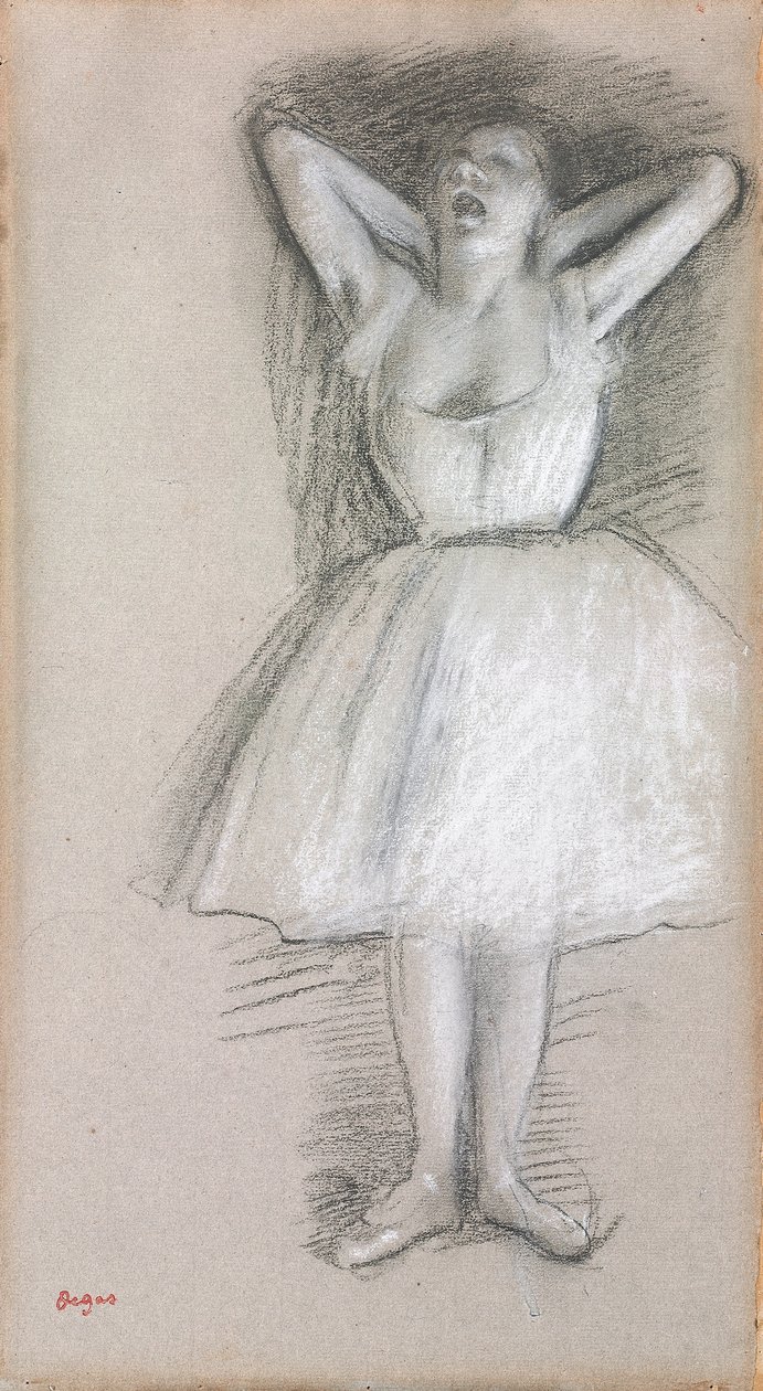 Bailarina, brazos levantados detrás de la cabeza de Edgar Degas