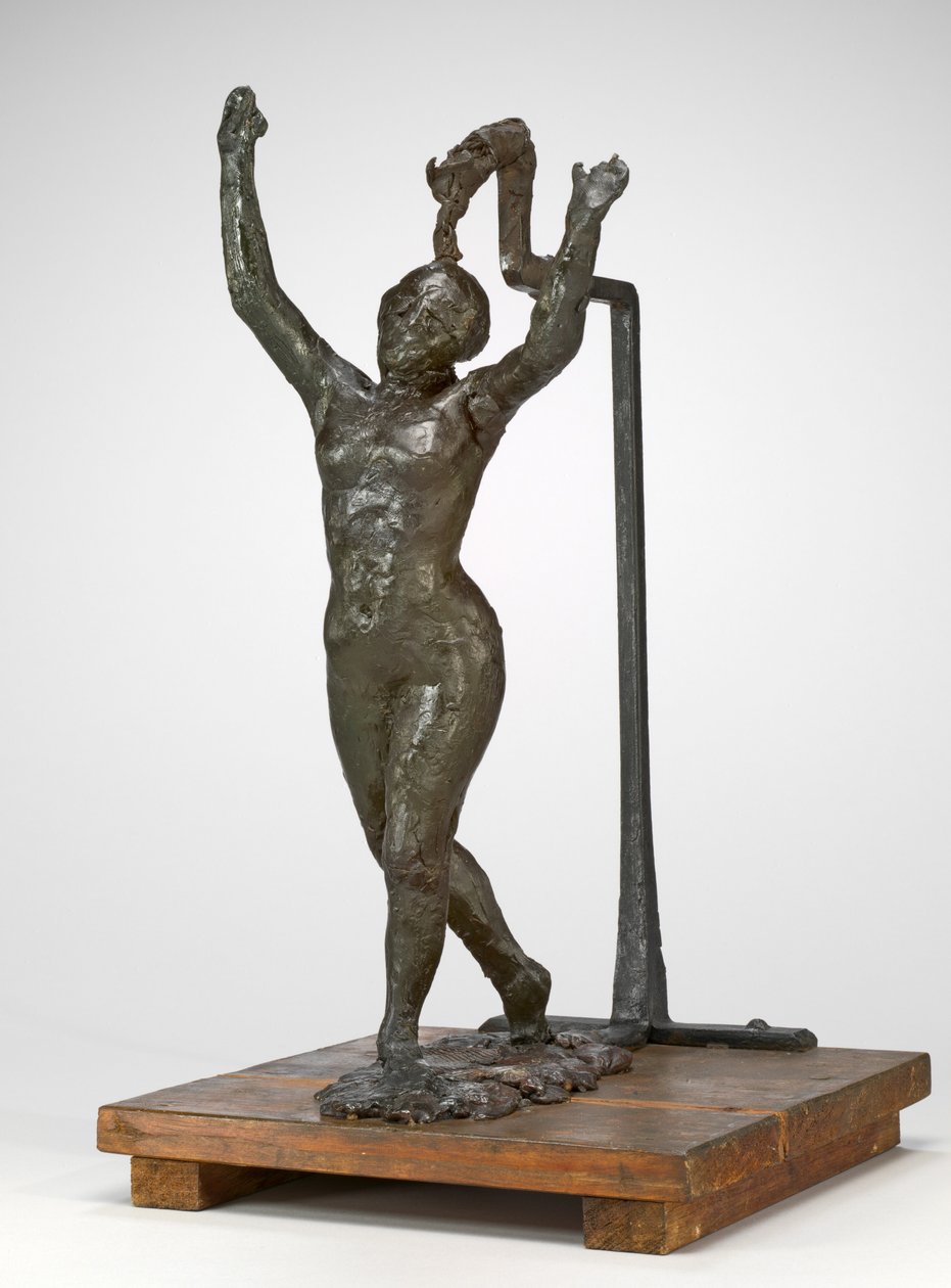 Bailarina avanzando con los brazos en alto de Edgar Degas