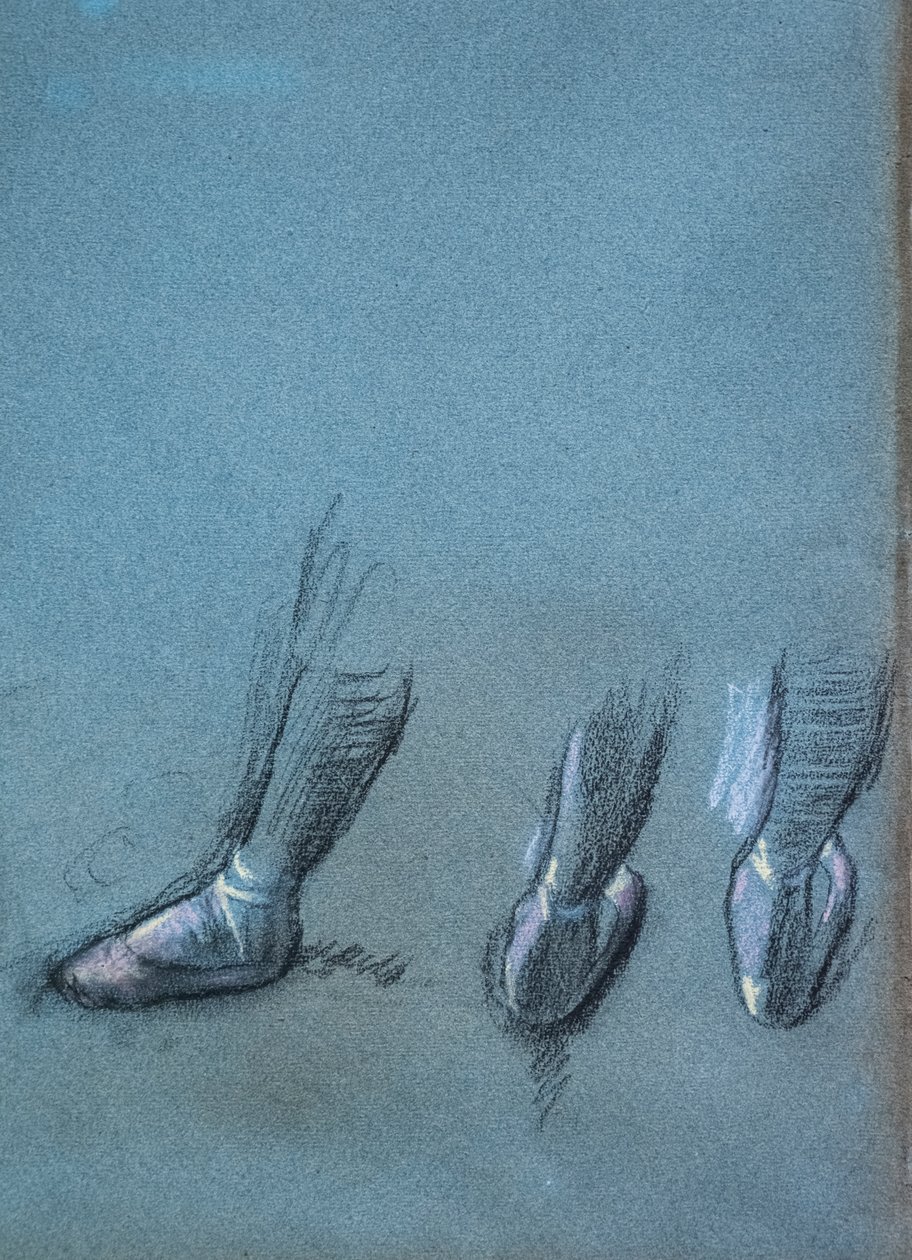 Bailarina de espaldas y tres estudios de pies (detalle) de Edgar Degas