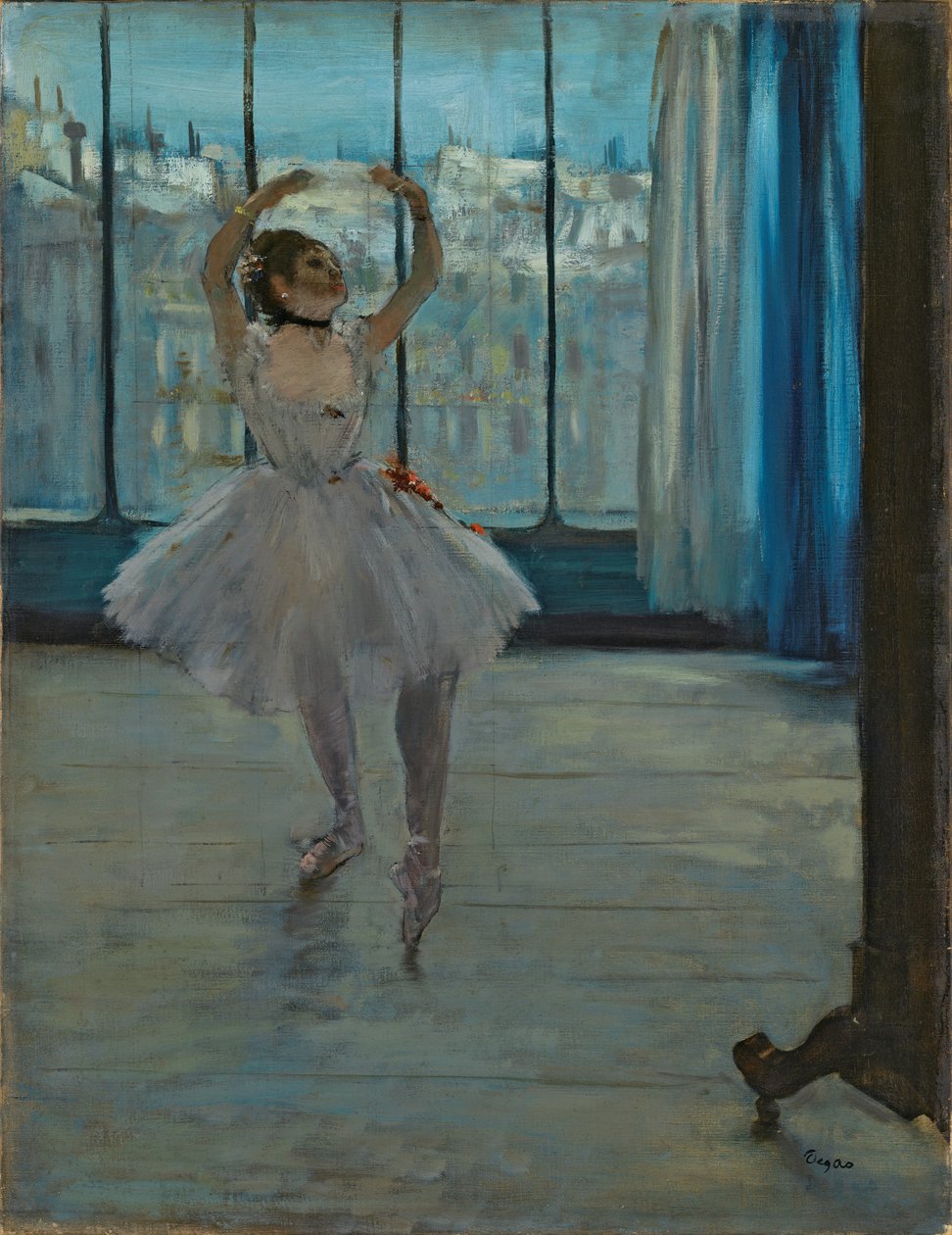Bailarina posando para un fotógrafo (Bailarina frente a la ventana) de Edgar Degas
