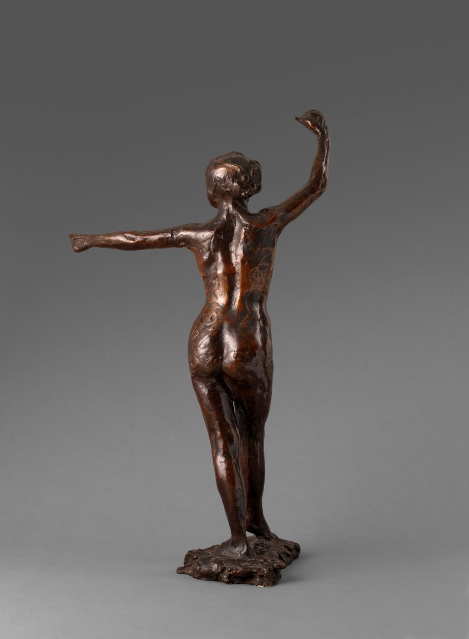 Bailarina lista para bailar, pie derecho adelante, Prèparation à la danse, pied droit en avant, 1895-1901 de Edgar Degas