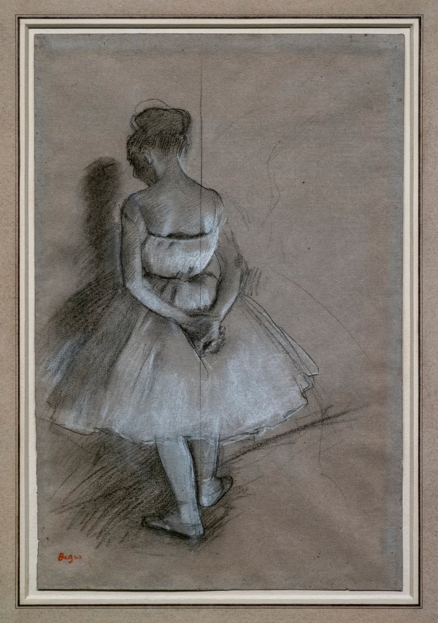Bailarina de pie, manos cruzadas detrás de la espalda de Edgar Degas