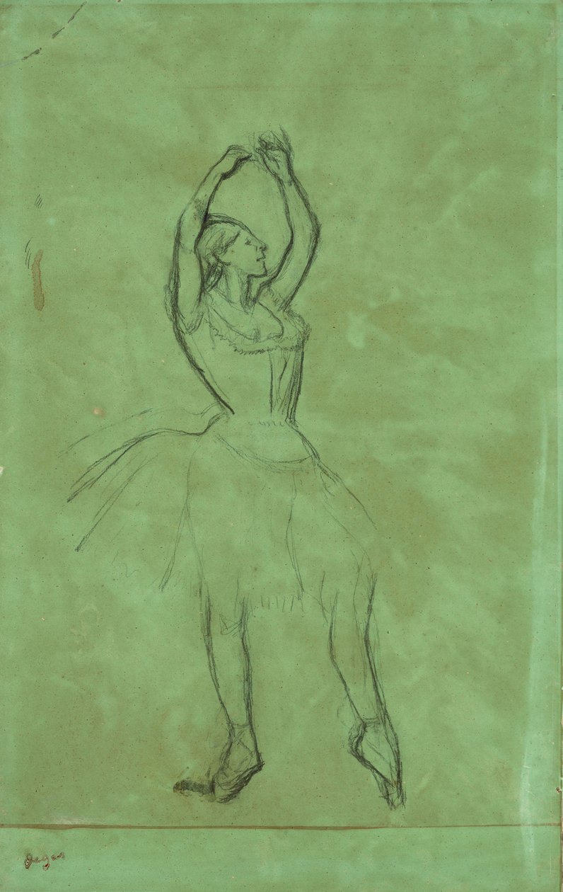 Bailarina con los brazos levantados de Edgar Degas