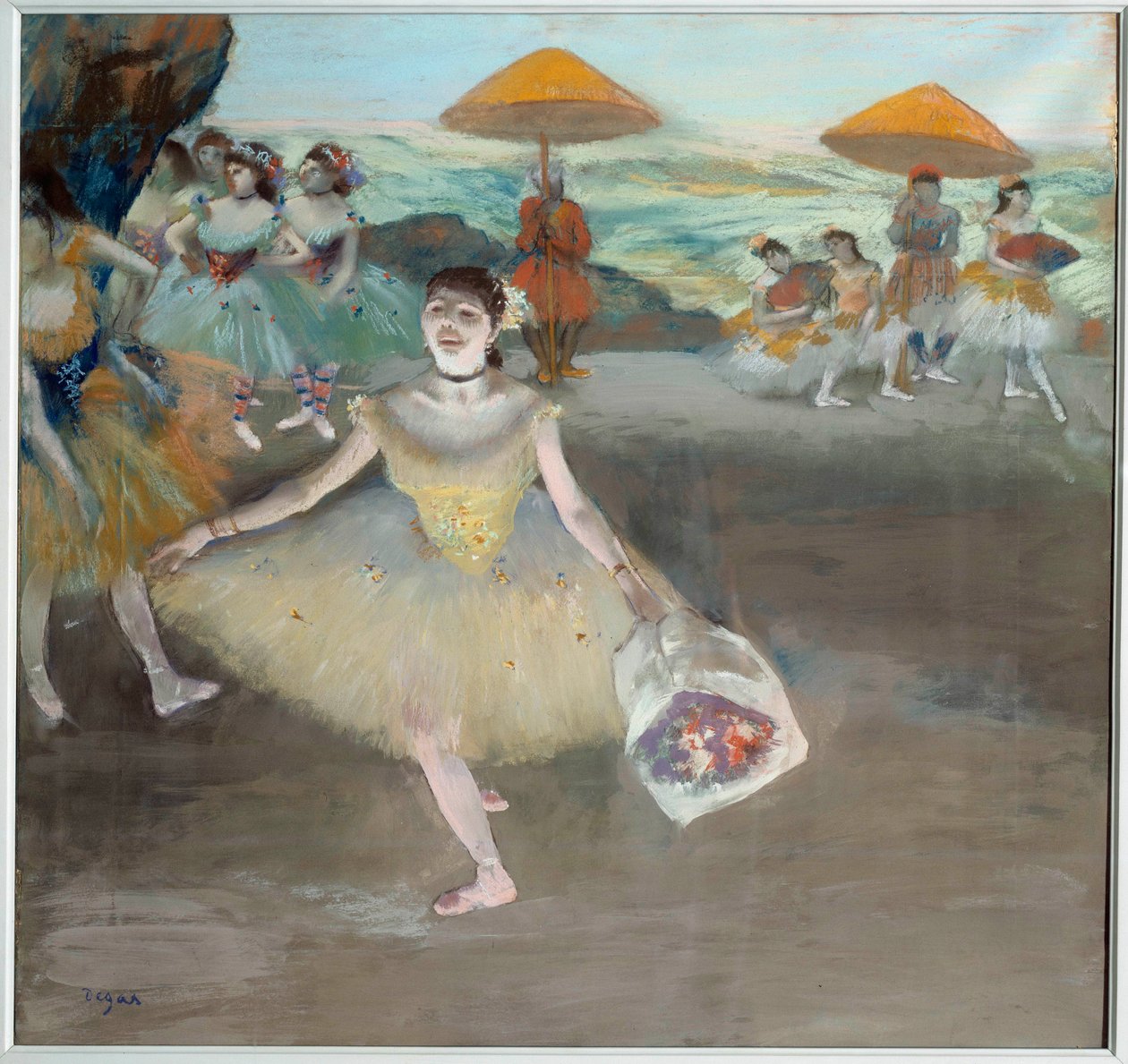 Bailarina con el ramo saludando en el escenario. Pintura de Edgar Degas (1834-1917). 1878. Dim. 0,72x0,77 m. Museo de Orsay, París de Edgar Degas