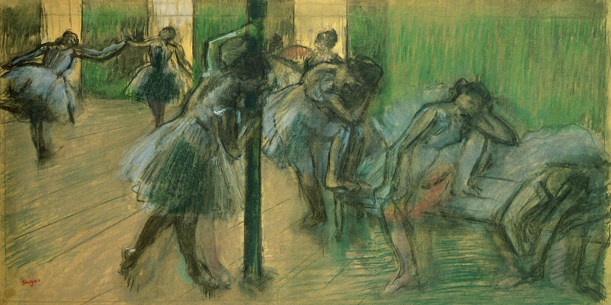 Bailarines ensayando de Edgar Degas