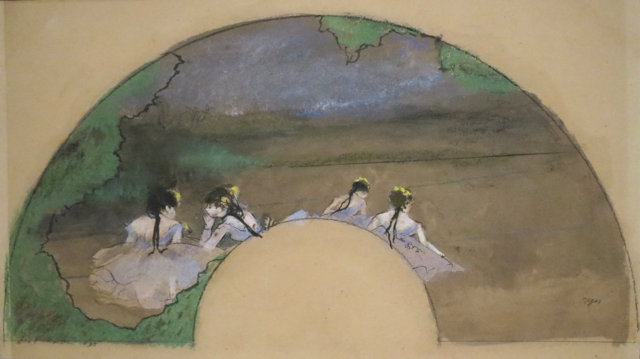 Abanico - Bailarinas en escena" de Edgar Degas, Museo Norton Simon de Edgar Degas