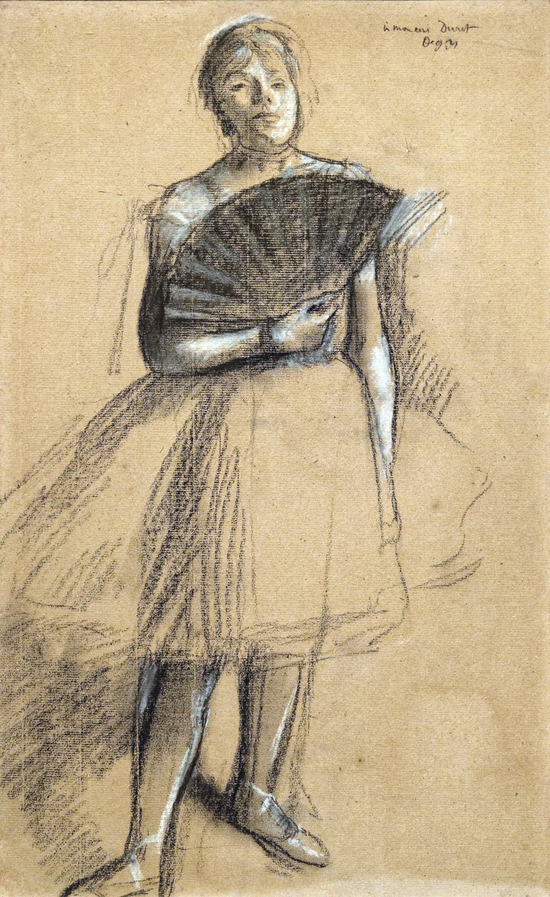 Bailarina con abanico (hacia 1876). Edgar Degas (1834-1917). Pastel y carboncillo sobre varilla de papel. Museo de Bellas Artes de la Ciudad de París, PeuPalais. de Edgar Degas