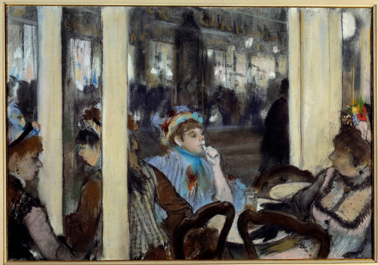 Mujeres en una terraza de café de Edgar Degas