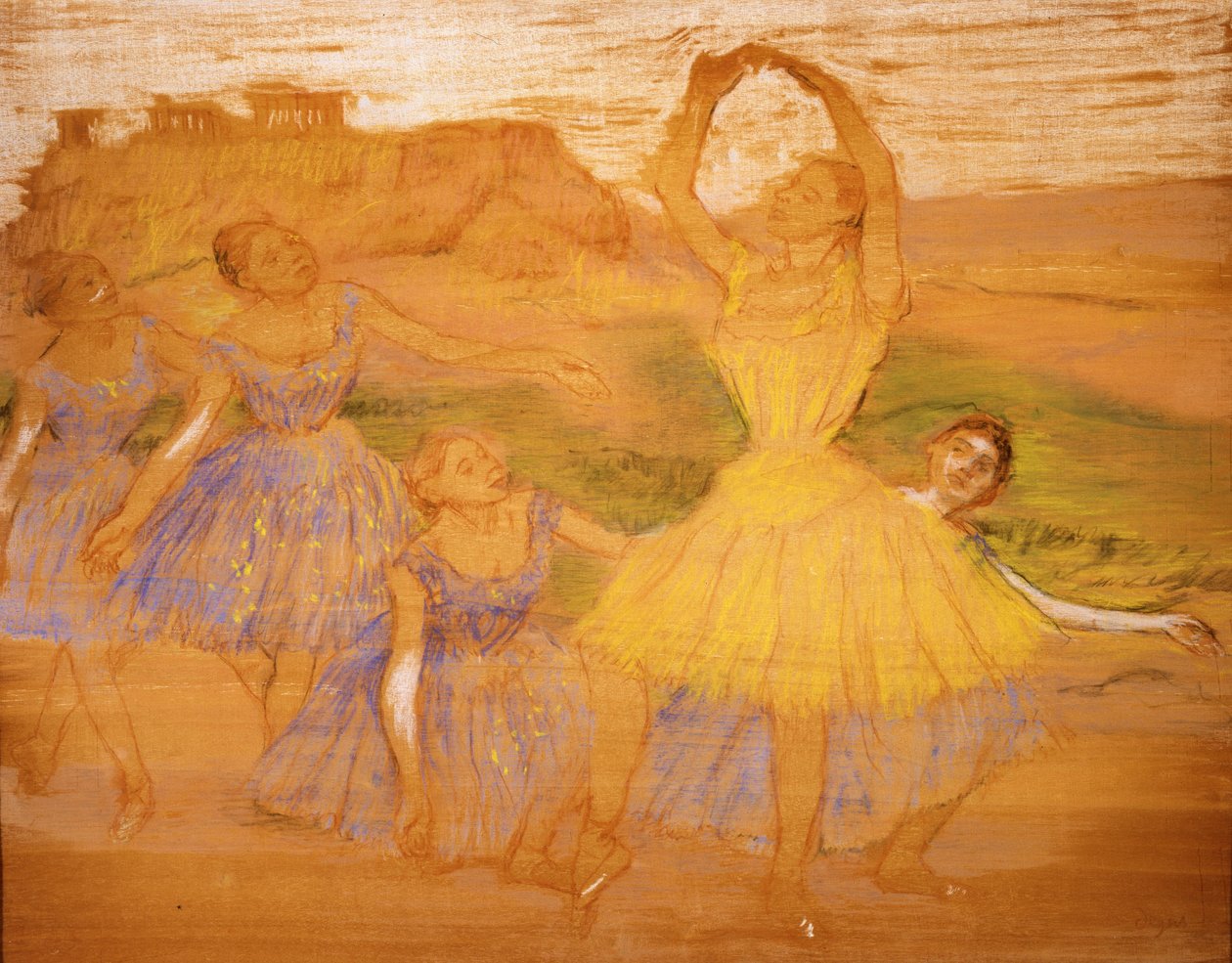 Grupo de bailarines, c.1895-1897 de Edgar Degas