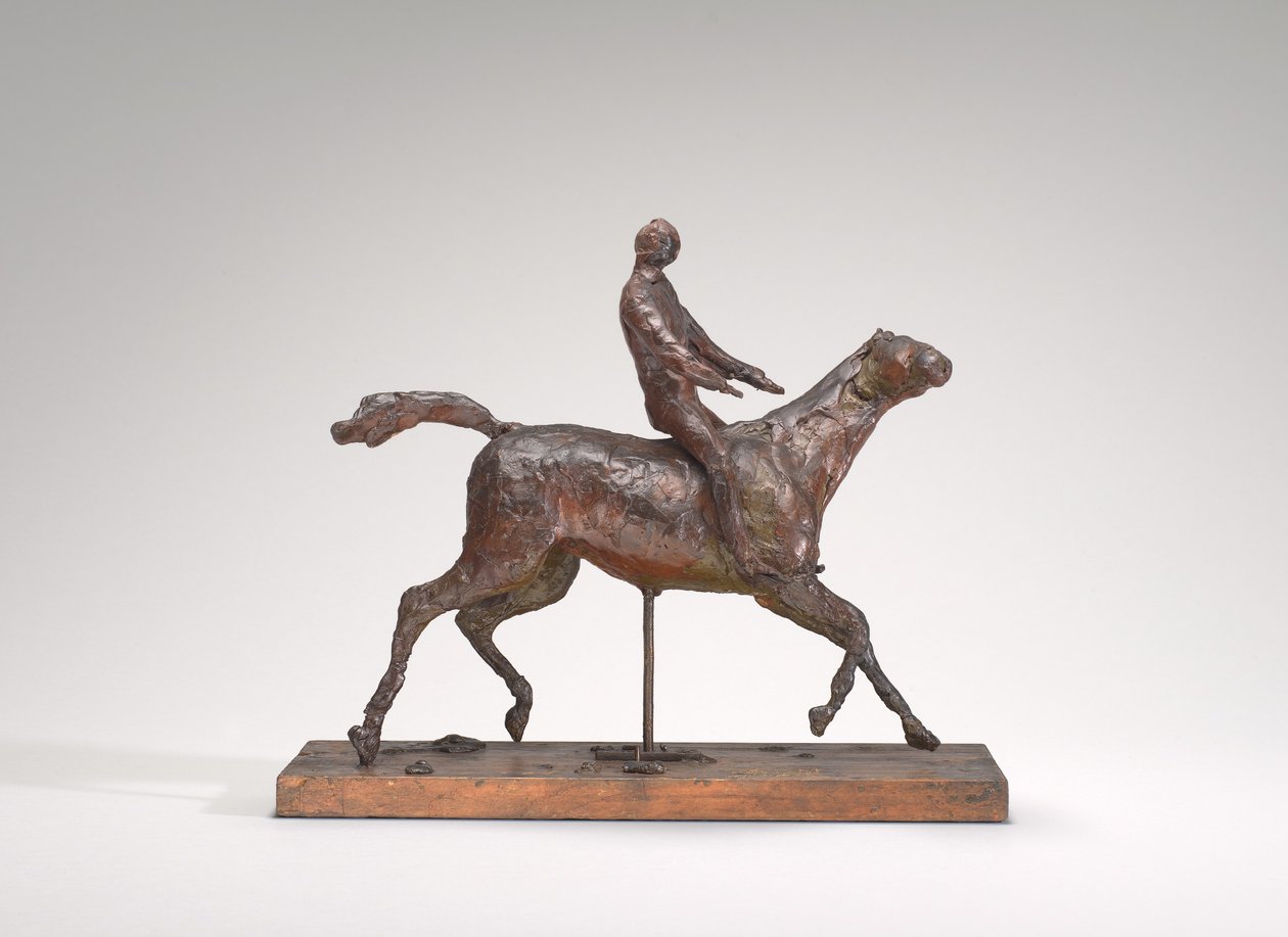 Caballo Galopando, Girando la Cabeza a la Derecha, los Pies No Tocan el Suelo de Edgar Degas