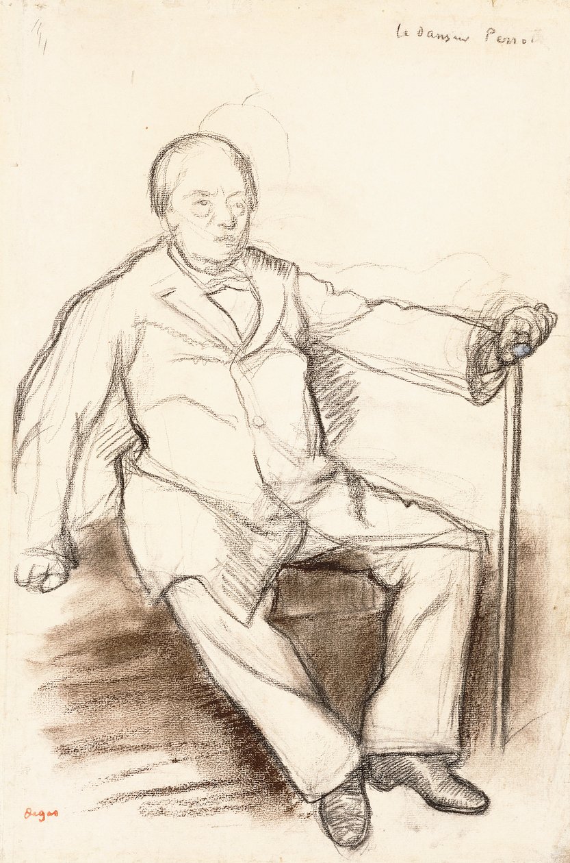 Jules Perrot, estudio para El bailarín Perrot, sentado de Edgar Degas