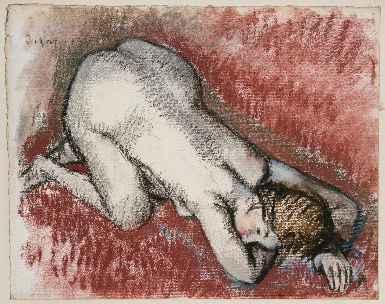 Mujer desnuda arrodillada, c.1889-95 de Edgar Degas