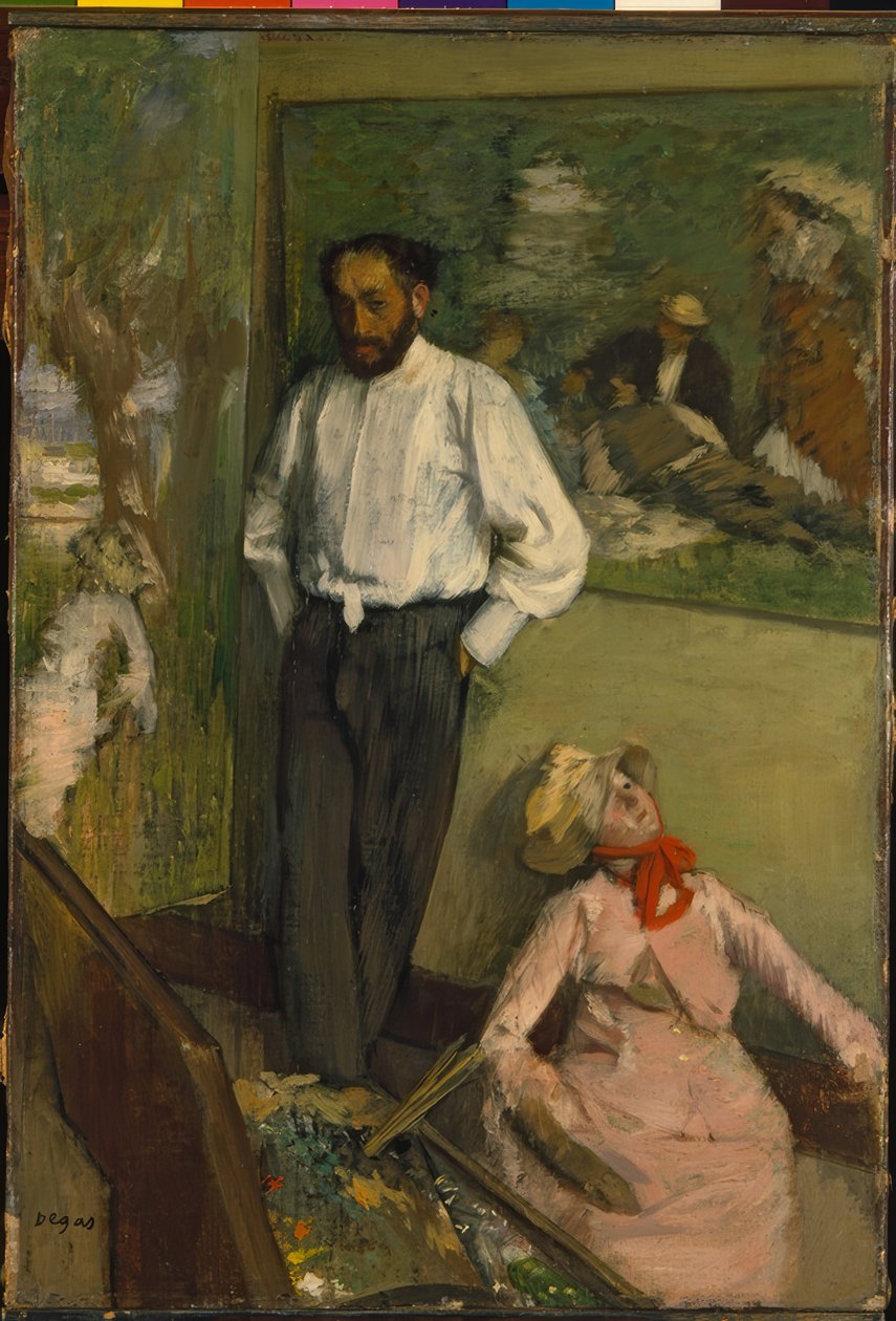 El hombre y el títere de Edgar Degas