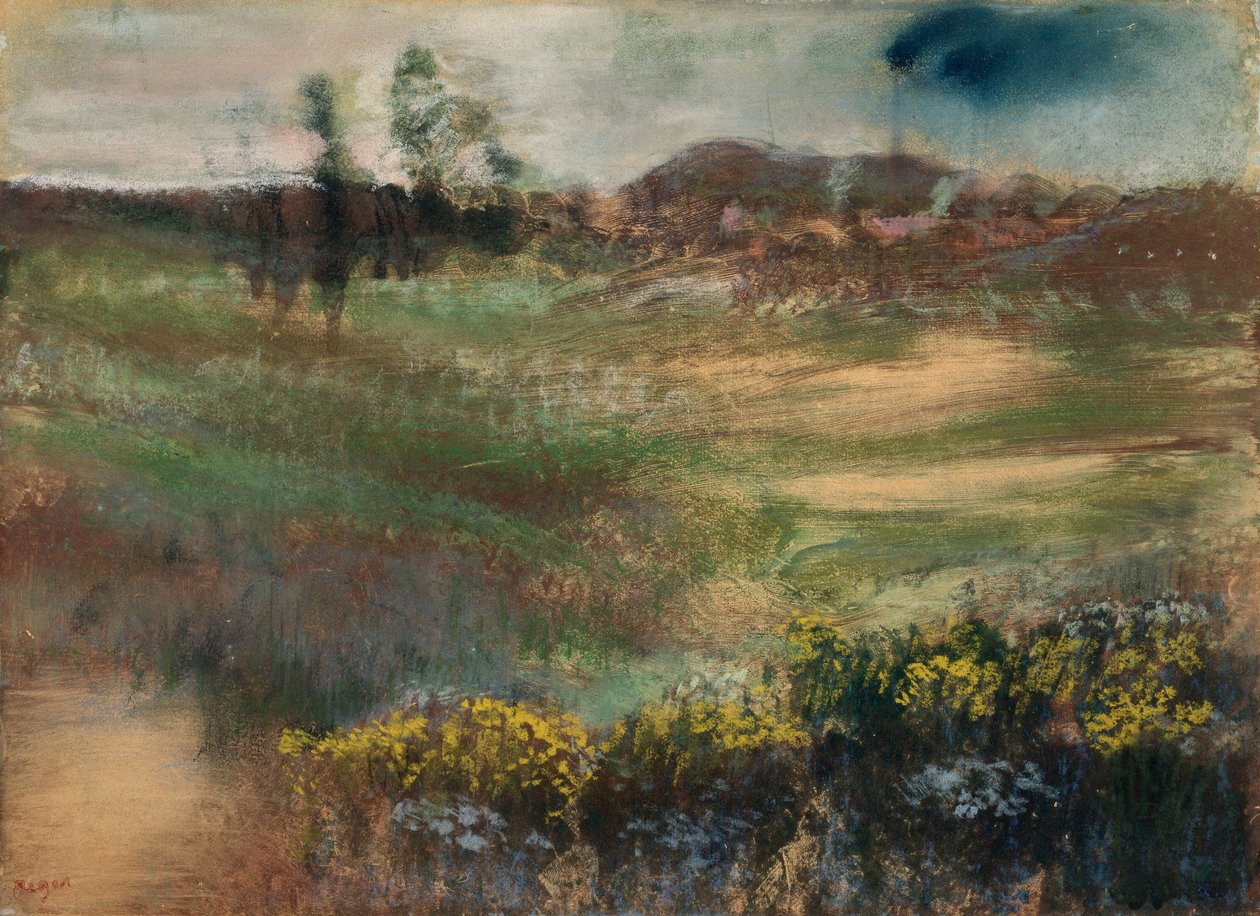 Paisaje con chimeneas de Edgar Degas