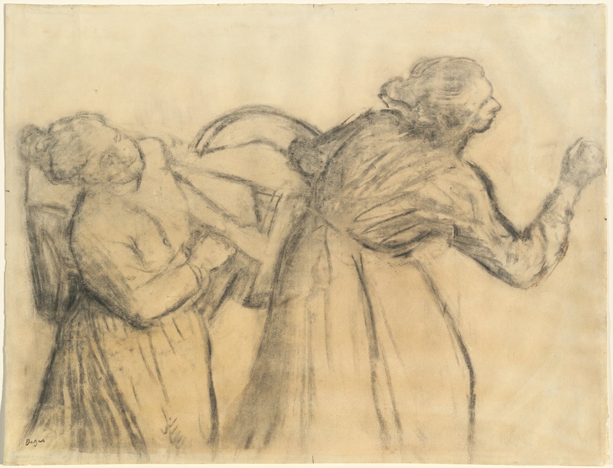 Lavandera llevando ropa de Edgar Degas