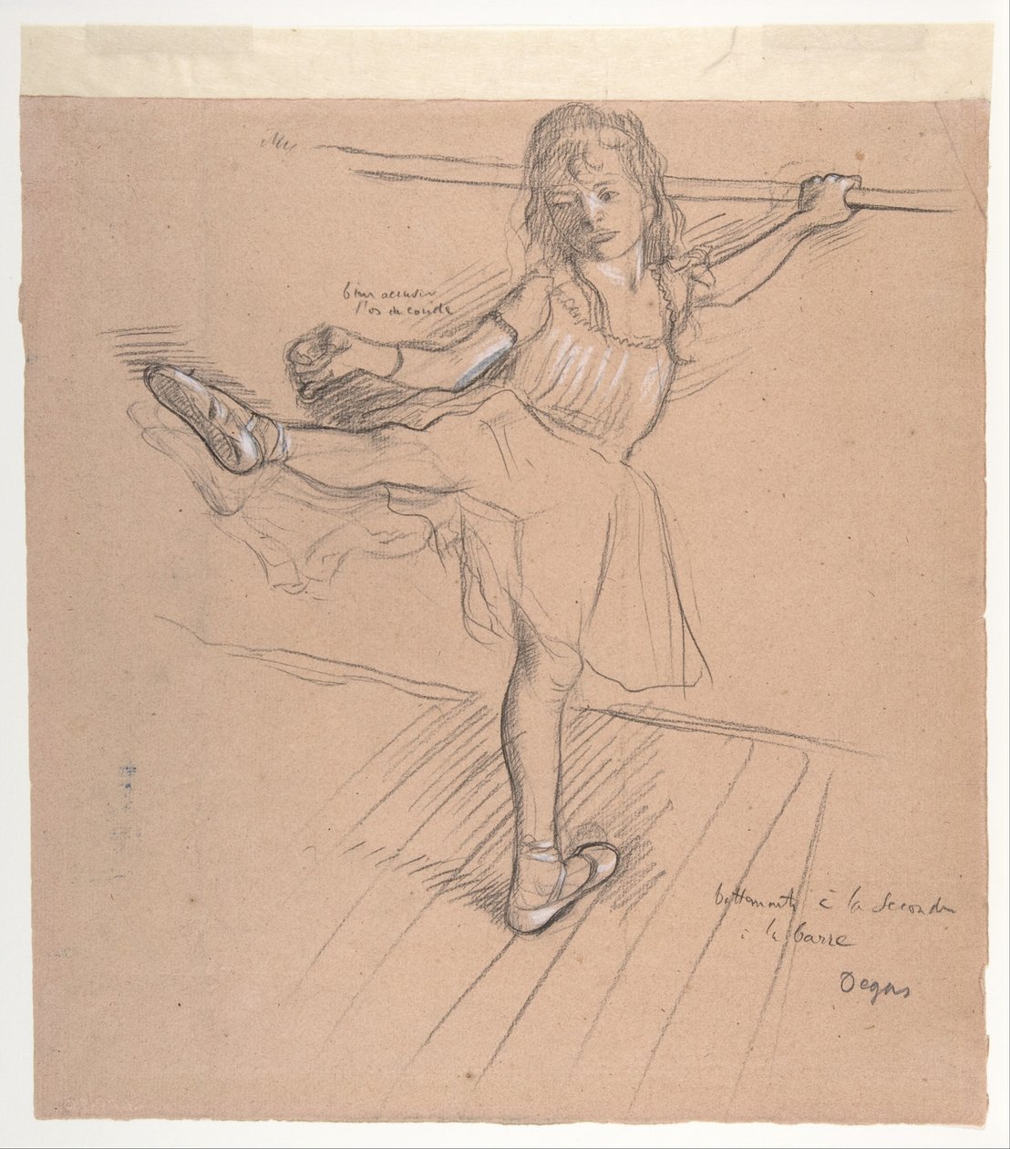 Una niña practicando en el bar de Edgar Degas