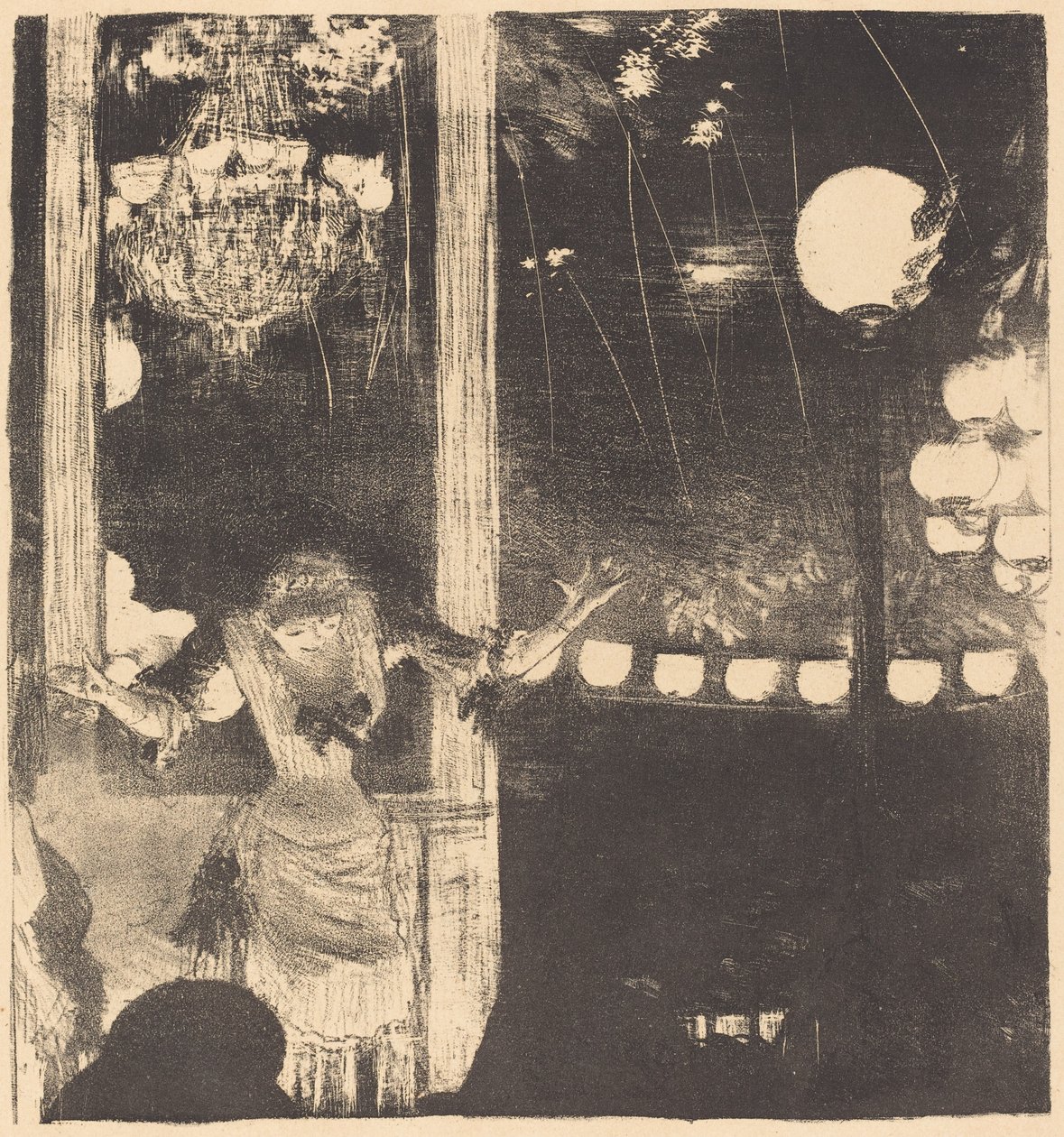 Mademoiselle Bécat en el Café des Ambassadeurs Aux Ambassadeurs: Mlle Bécat, c. 1877 de Edgar Degas