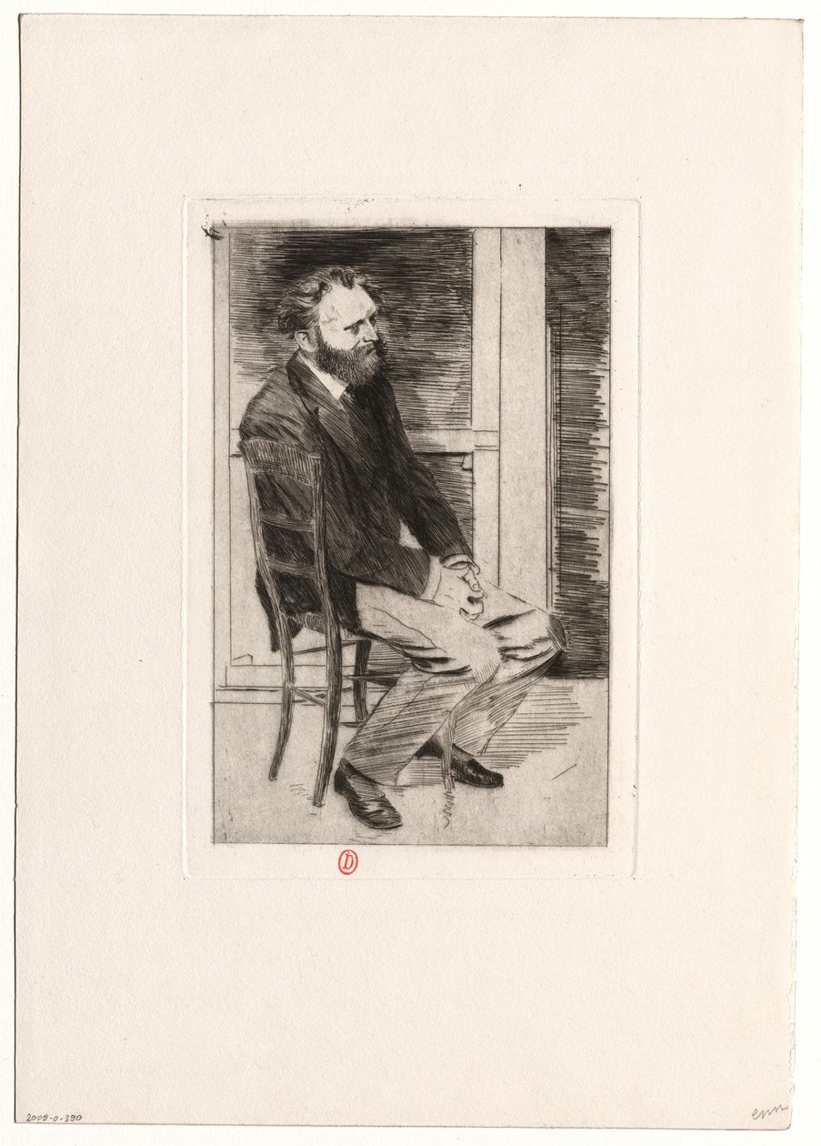 [Manet sentado, de perfil hacia la derecha] de Edgar Degas
