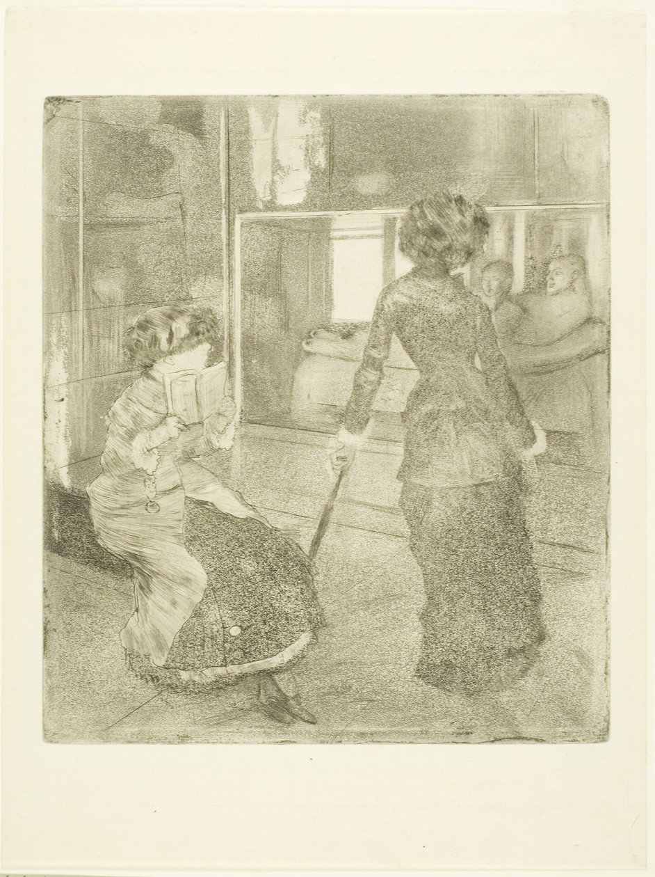 Mary Cassatt en el Louvre: La Galería Etrusca, 1879?-80 de Edgar Degas