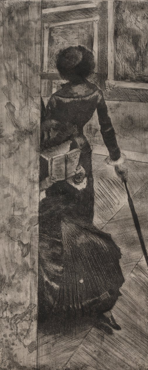 Mary Cassatt en el Louvre: La Galería de Pinturas, 1879-1880 de Edgar Degas