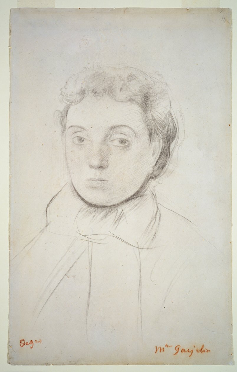 Retrato de Joséphine Gaujelin, antes de 1867 (tiza sobre papel) de Edgar Degas