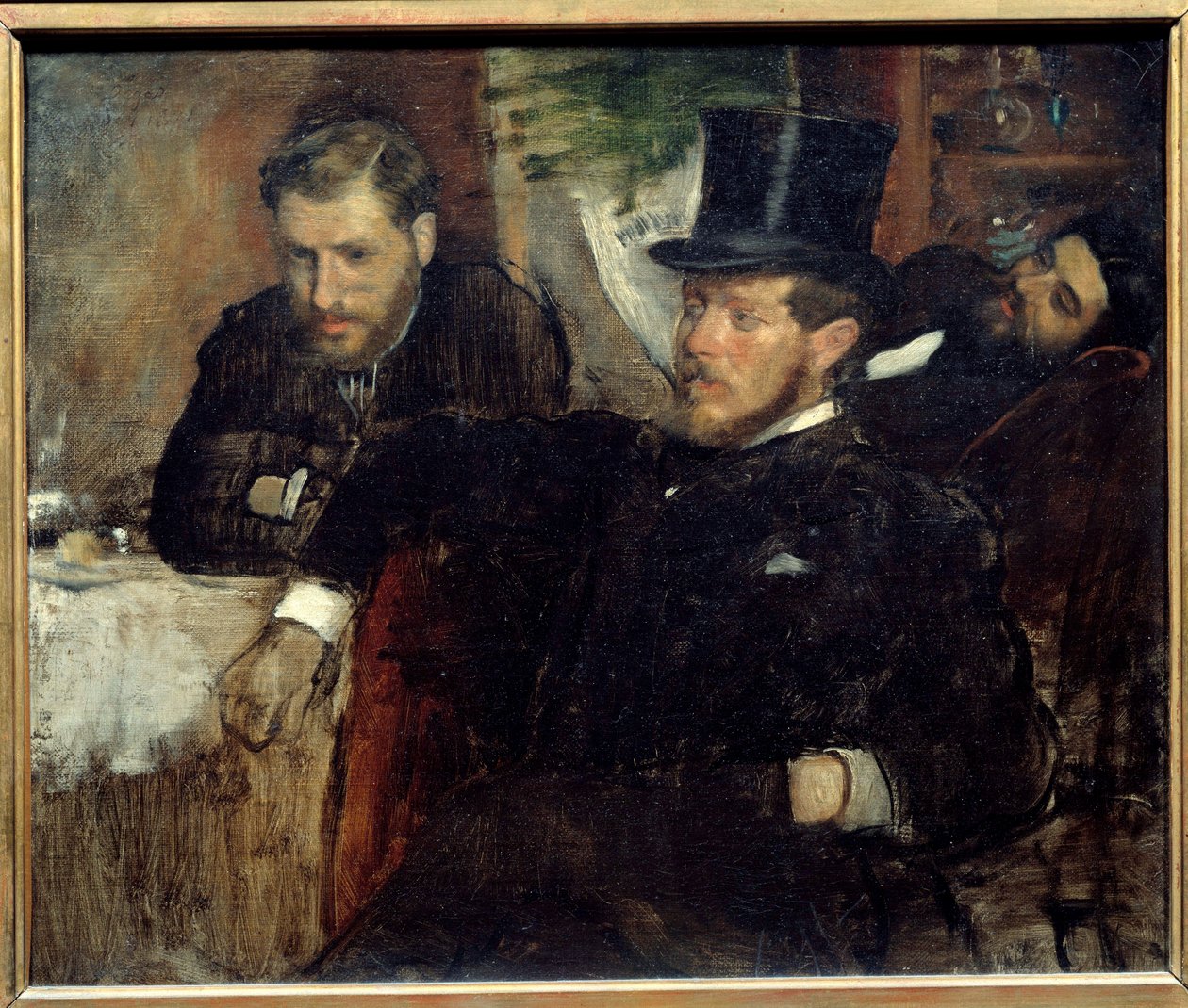 Retratos de los ingenieros Jeantaud, Livert y Laine, amigos del artista de Edgar Degas