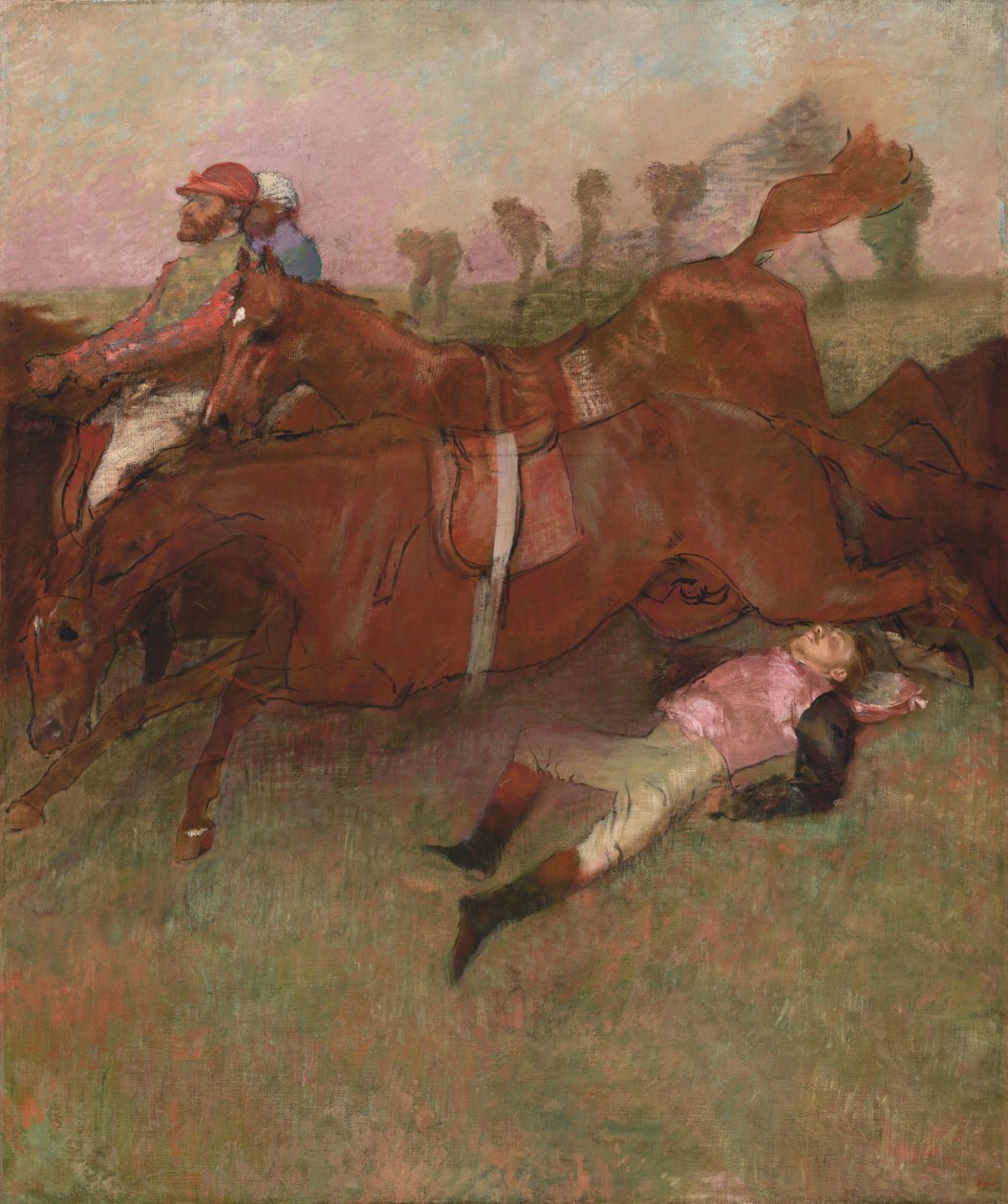 Escena de la carrera de obstáculos: el jinete caído de Edgar Degas