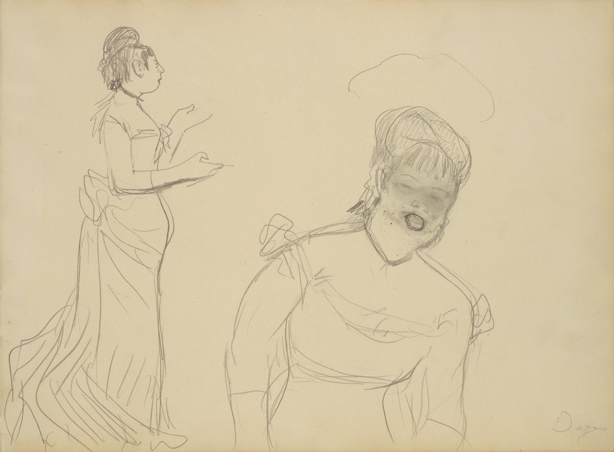 Bocetos de una cantante de café de Edgar Degas