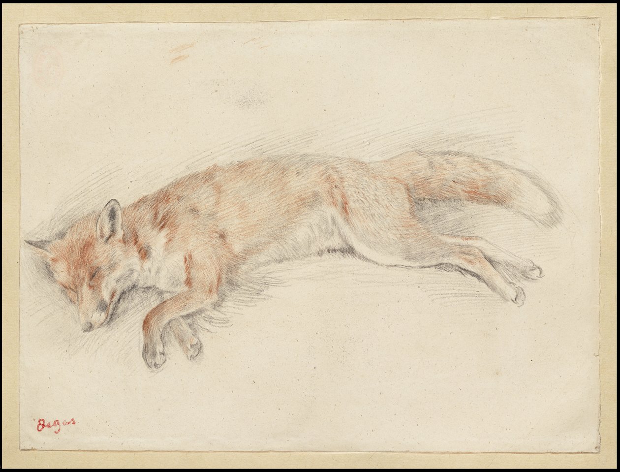 Estudio para "Zorro muerto en el bosque" de Edgar Degas