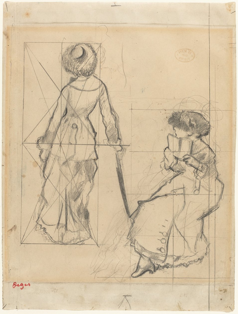 Estudio para "Mary Cassatt en el Louvre" [recto] de Edgar Degas