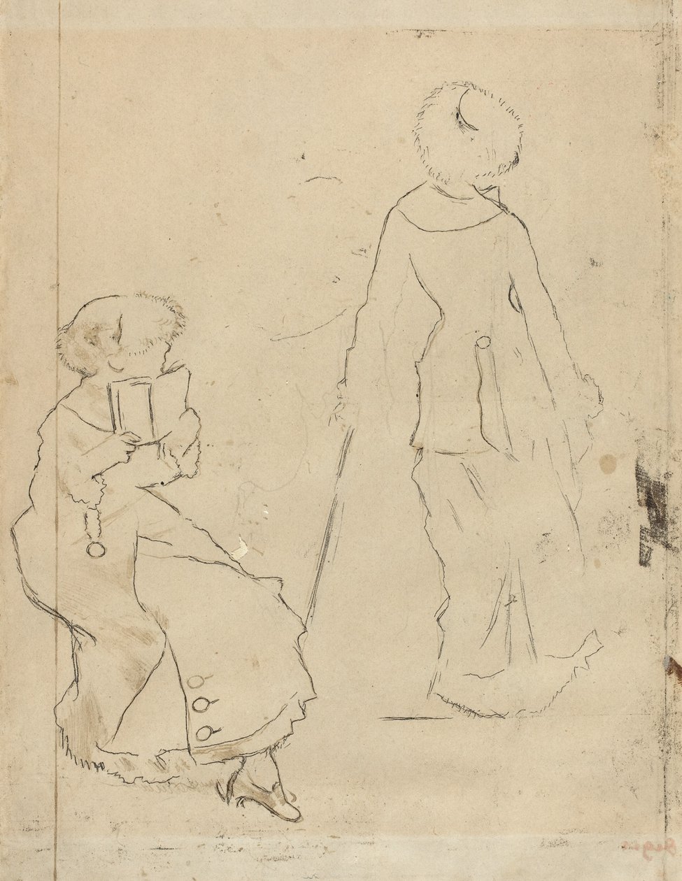 Estudio para "Mary Cassatt en el Louvre" [verso] de Edgar Degas